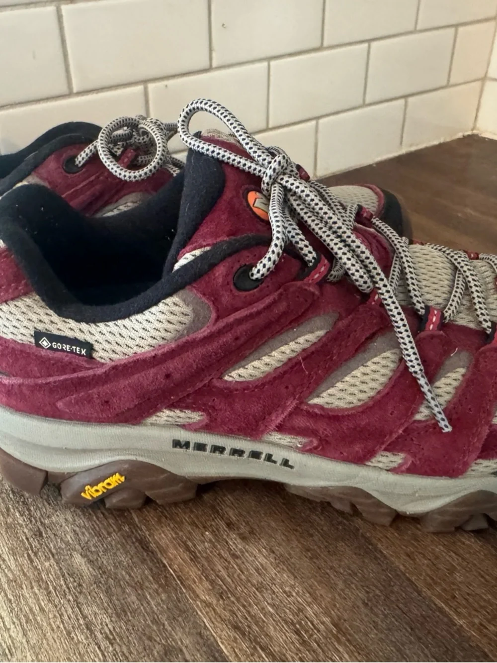 Merrell Women's Burgundy and Gray Gore-Tex Trail Shoes - Picture 1 of 3